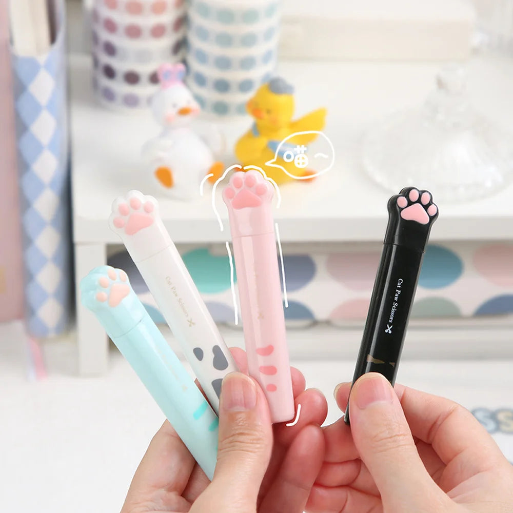 4 Styles Stainless Steel Cat Paw Scissors, Creative Cute Portable Paper Cutting Tool, Student Journaling Supplies Craft Tool Qme