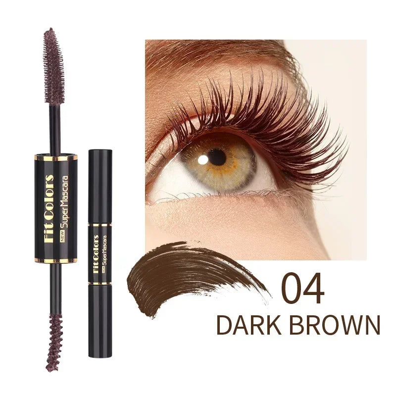 Double Head Colorful Mascara Waterproof Eyelashes Extension Thick Curling Quick Dry Long-lasting Blue Purple White Mascara Qme 04