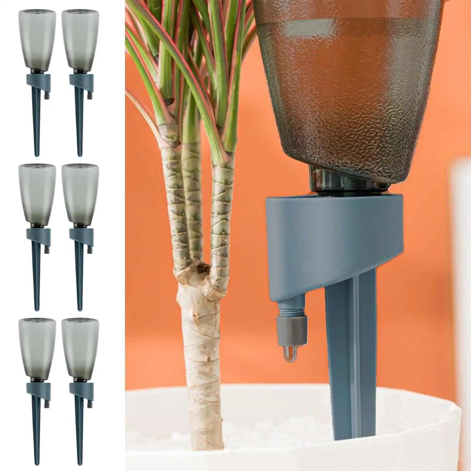 6pcs Plant Watering Spikes Automatic Irrigation Stakes With Control Valve Garden Watering Spikes For Outdoor Garden Yard Qme