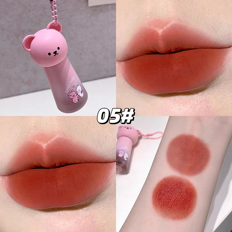 Gege Bear Cute Pendant Matte Lip Glaze Velvet Clay Long-lasting Qme GX1392-5