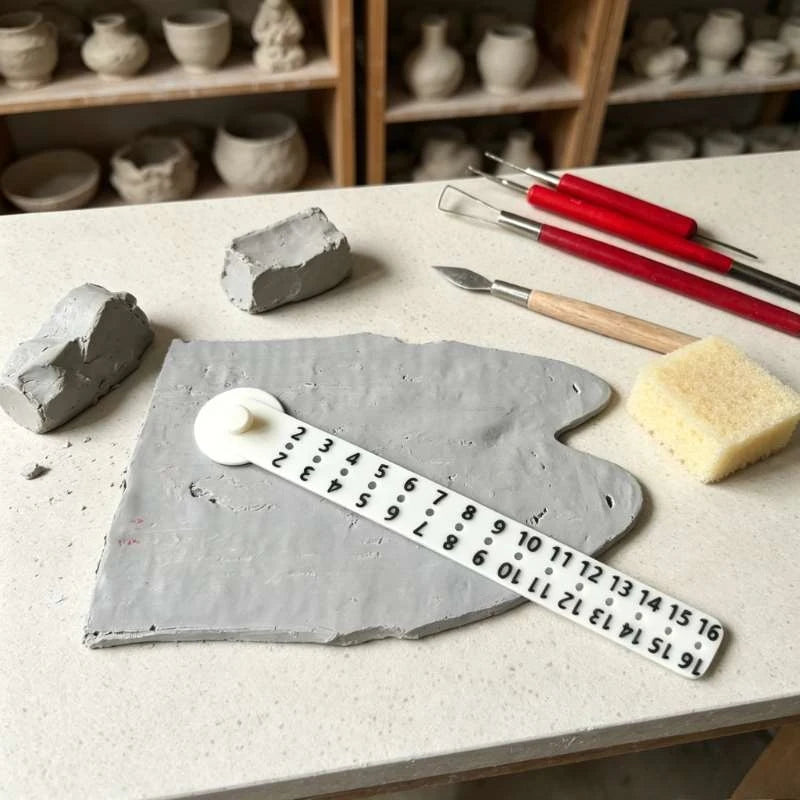 1 Set Pottery Clay Circular Cutting Ruler Divider 0.79-6.3Inch Flexible Interchangeable Perforated Clay Craft Tool Qme
