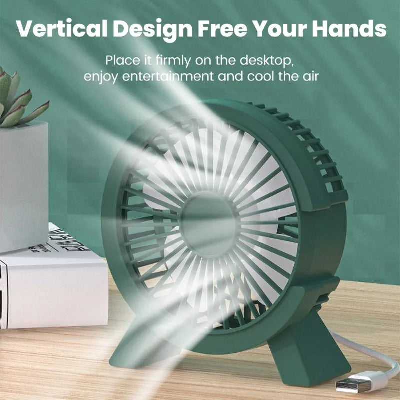 Mini USB Charging Fan Small Fan on The Desk Energy-saving Silent Desktop Personal Fan Portable Fan Household Qme