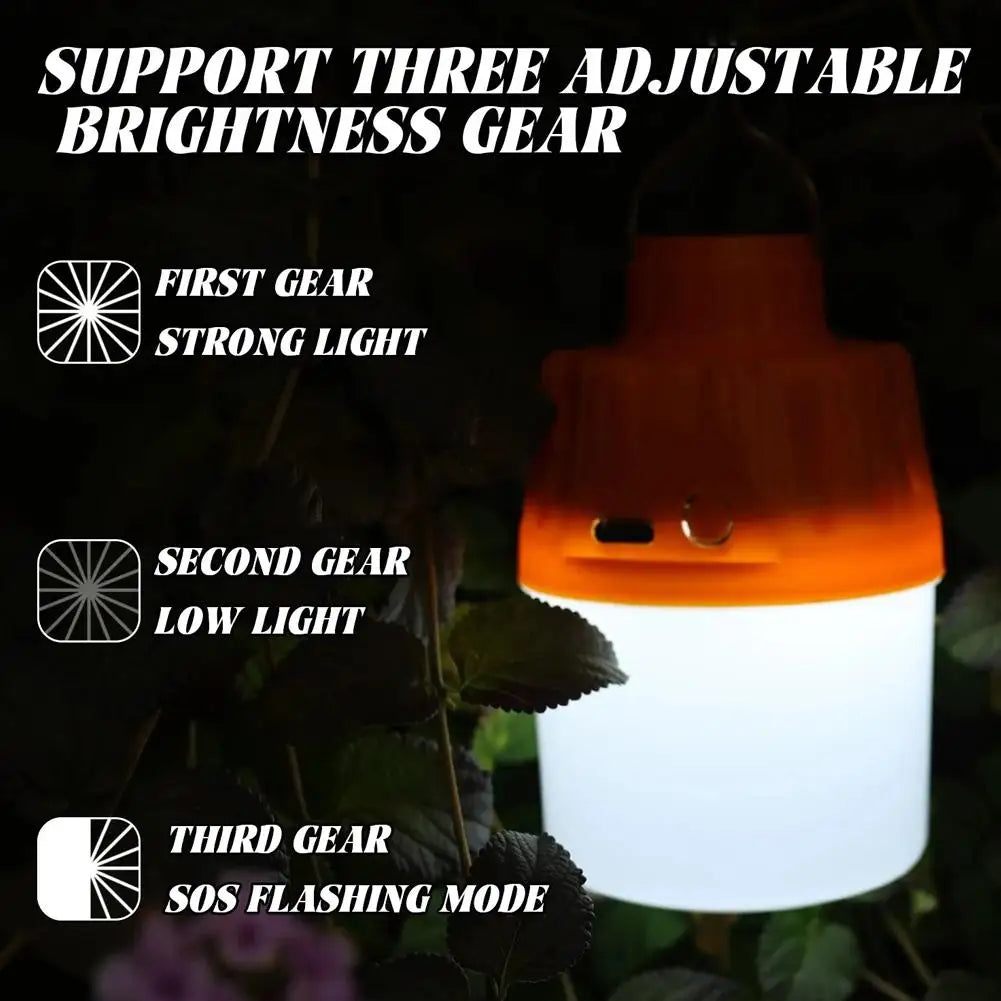 Outdoor USB Rechargeable LED Lamp Bulbs High Brightness Emergency Light Hook Up Camping Fishing Portable Lantern Night Lights Qme