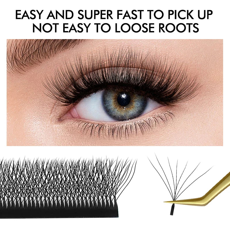 NATUHANA 7D W-shaped Eyelash Extensions Premade Volume Fan Natural Qme