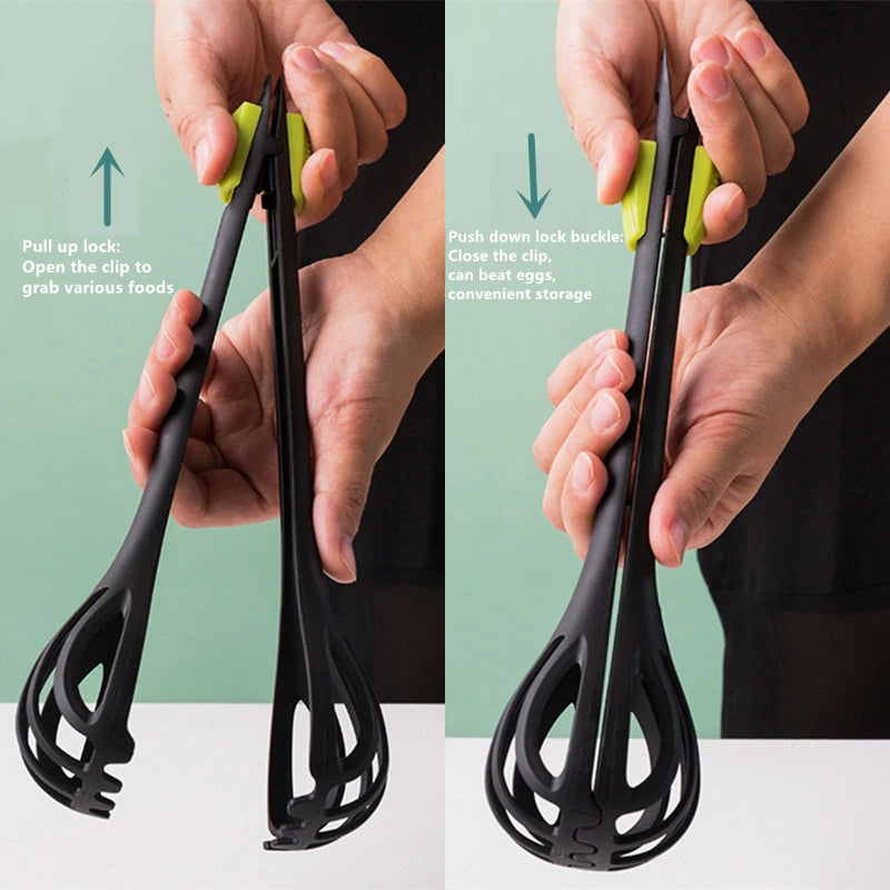 Multifunctional Egg Beater Whisk Milk Pasta Tongs Food Clips Mixer Manual Stirrer Kitchen Cream Bake Tool Kitchen Accessories Qme
