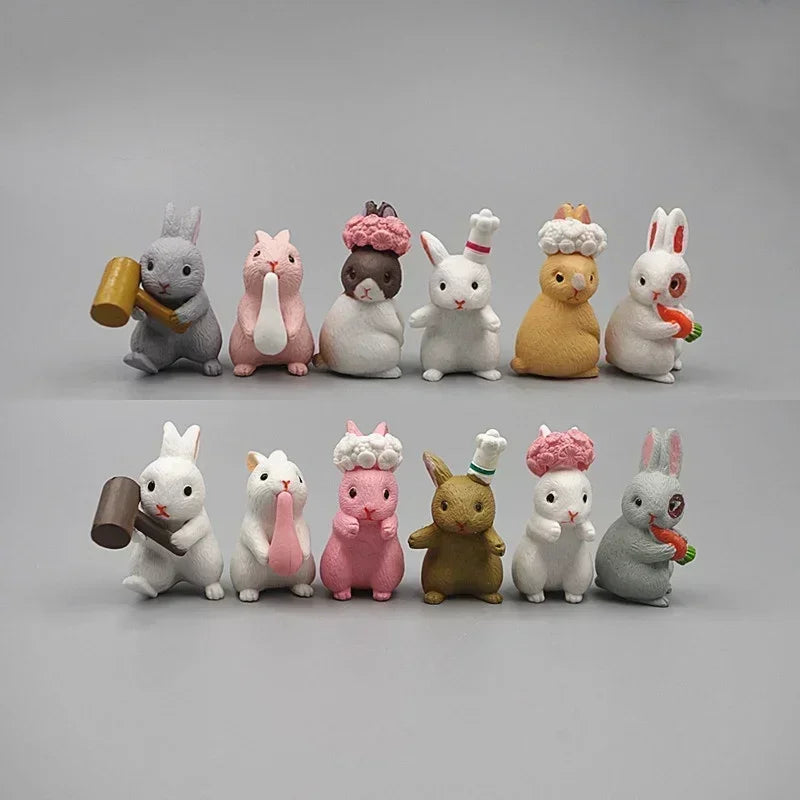 Desk Decoration Crafts Cute Mini Rabbit Miniature Hare Animal Qme A