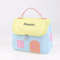 Cute Dopamine Color House Shape Makeup Bag Large Capacity Portable Makeup Storage Bag Cartoon Makeup Handbag Qme Yellow