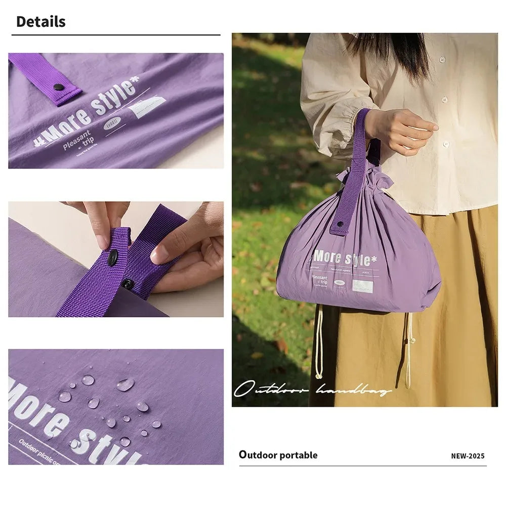 Camping Lunch Bag Large Capacity Drawstring Storage Bag Business Trip Travel Toiletry Bag Cosmetic Bag, Gift for Mother Qme