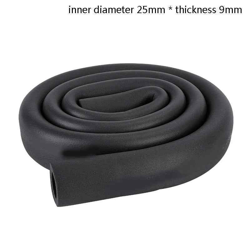 1.8M Sponge Rubber Pipe Black Waterproof Pipeline Holder Thermal Insulation Tubular Protective Sleeve For Air Conditioning Qme ID25MMxthickness9MM