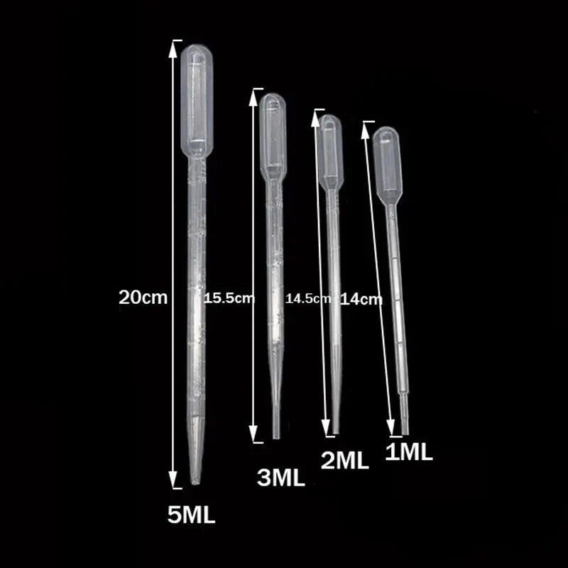 100Pcs/Lot Laboratory Pipette 1ml 2ml 3ml 5ml Plastic Disposable Graduated Container Liquid Dropper Equipment Straw Makeup Tools Qme