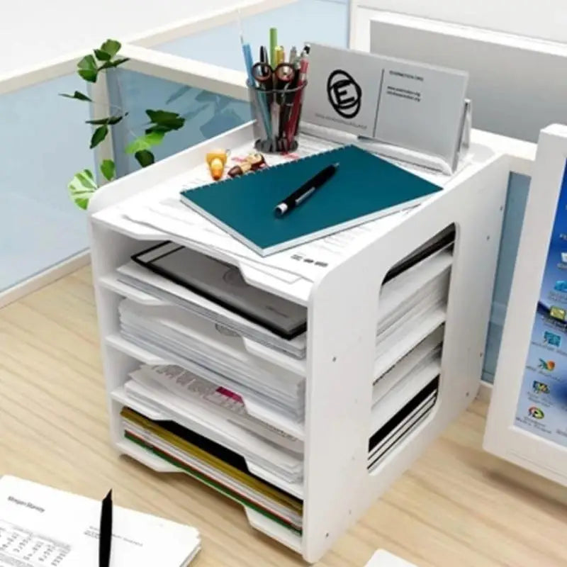 A4 Paper Desktop Storage Rack Multilayer Space-saving Desk Office Qme