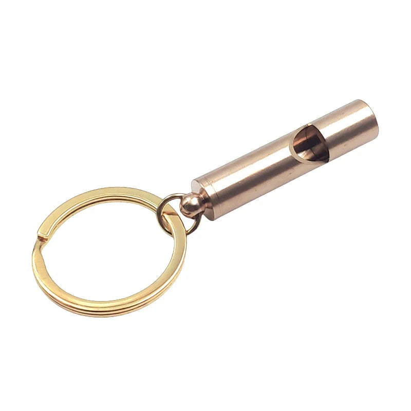 Brass Whistle Decibel Portable Outdoor Hiking Camping Life-saving Qme A2