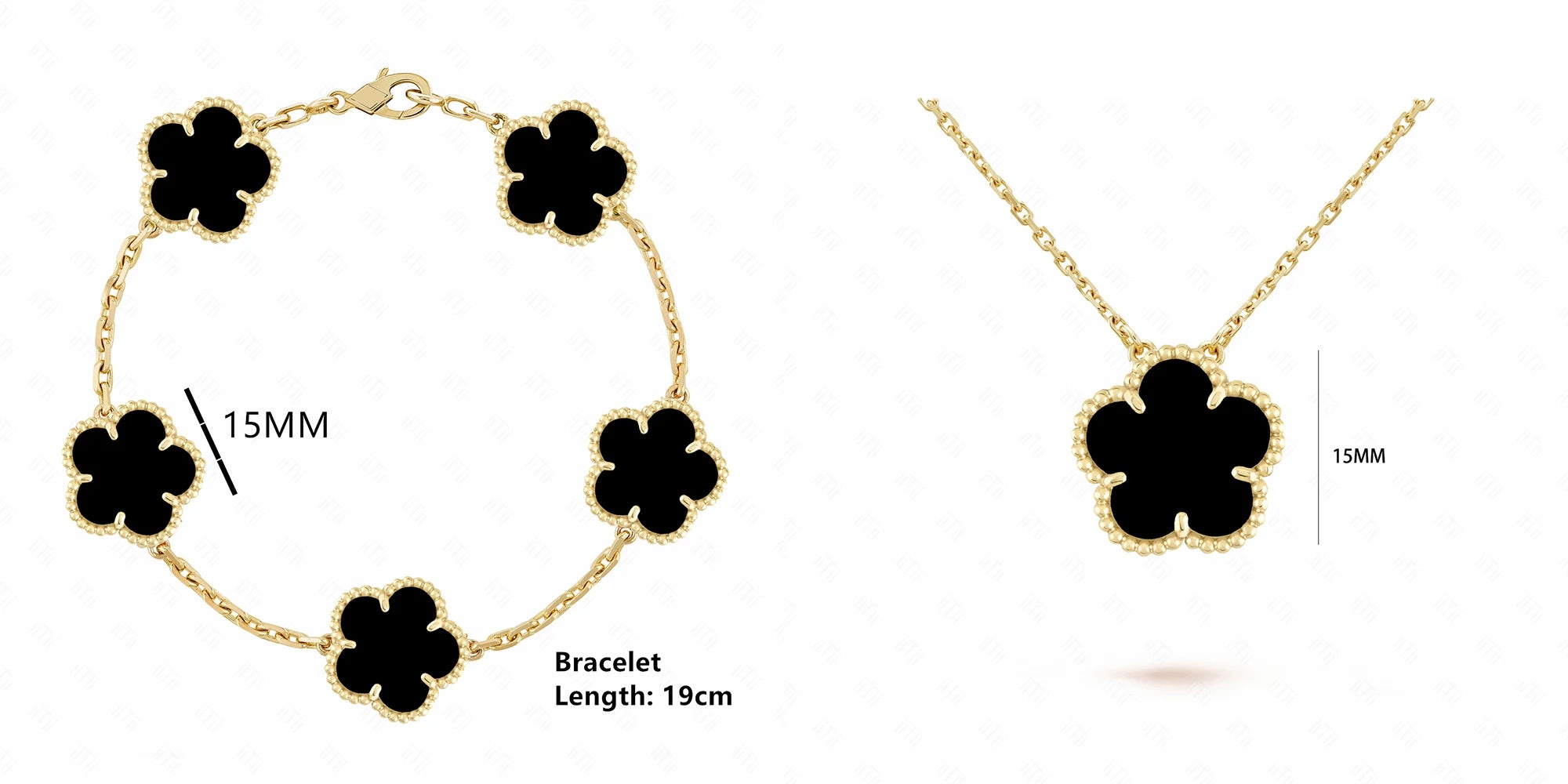 INS Selling Natural Stone Five Leaf Flower Bracelet Necklace Jewelry