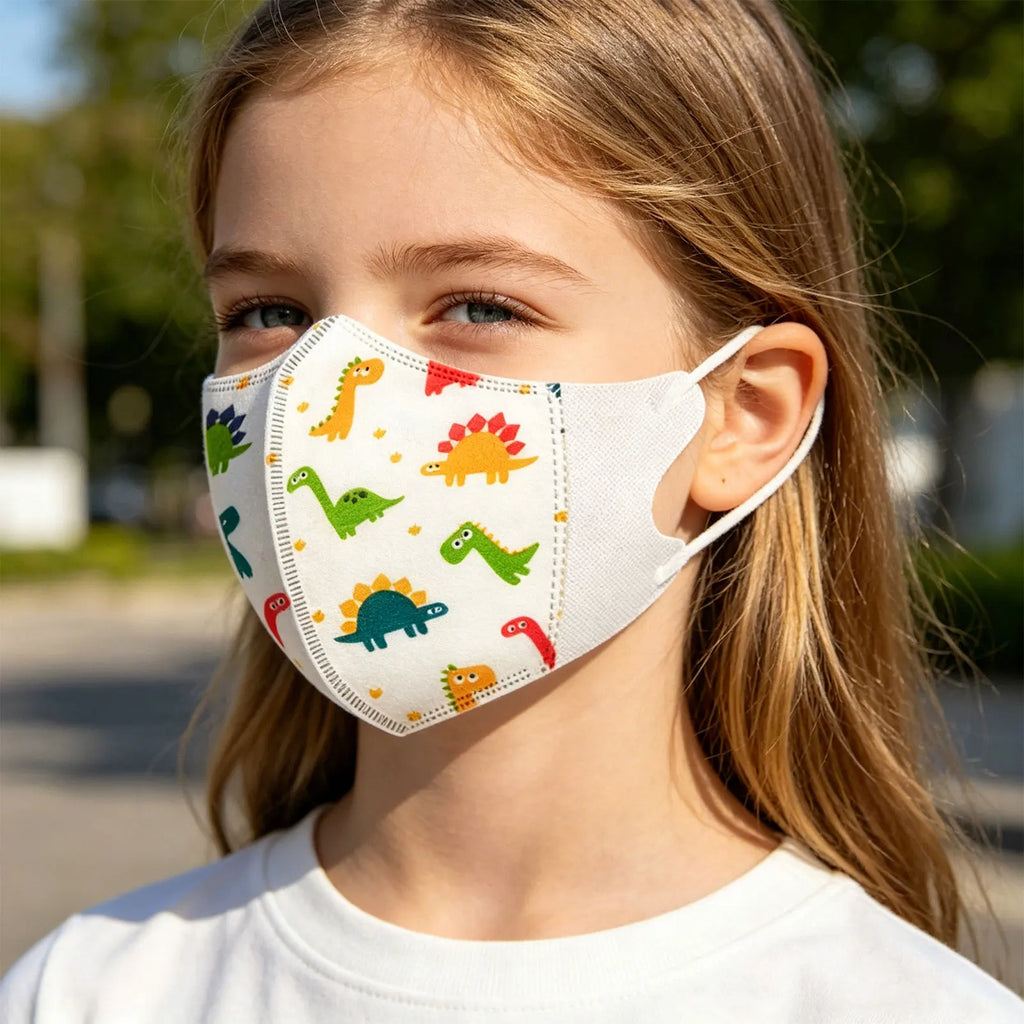 10PCS Kids Disposable Mask Creative Cartoon-Themed Prints 3 Layer Face Mask Children Outdoor Dustproof Face Masks Qme