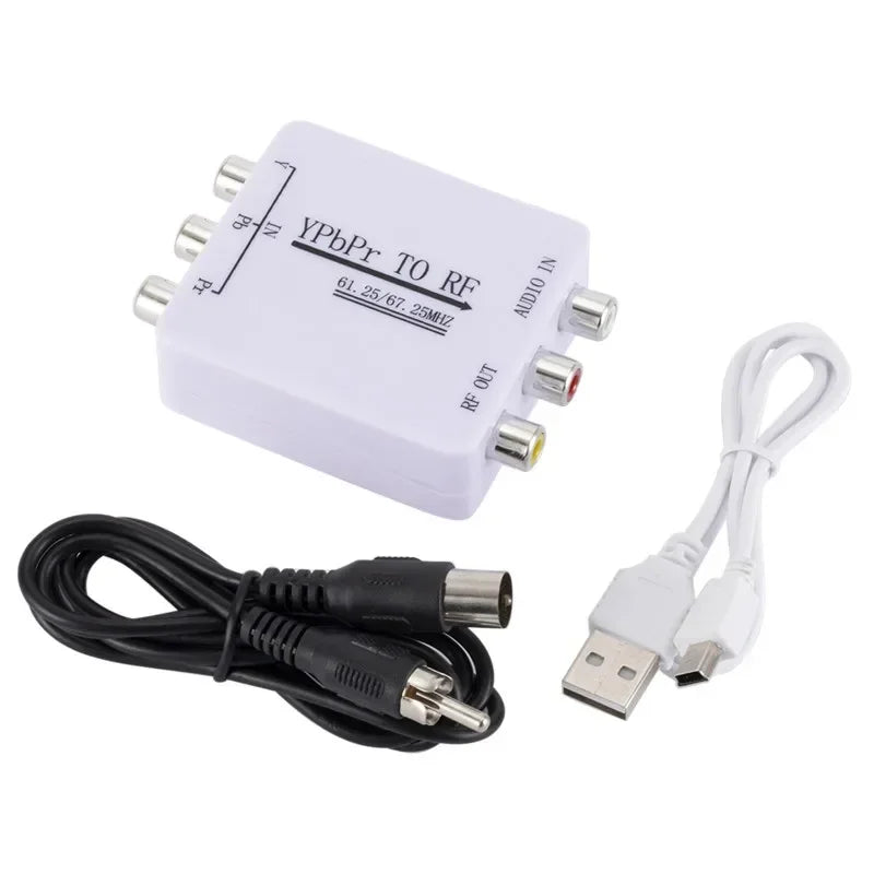 Audio converter Ypbpr Audio Signal To Rf Radio Frequency Single Wire Transmission Analog Tuner Receiving Decoding Audio Cable Qme WHITE