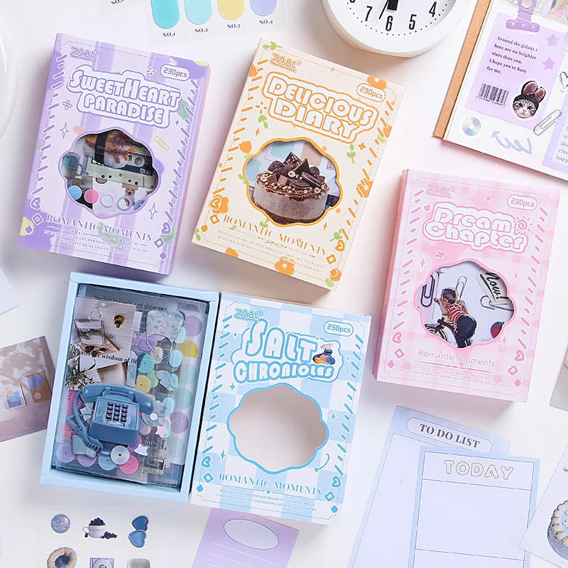 Junk Journal Boxed Stickers Perfect for gift wrapping embellishment, photo album decoration, suitable for phone cases notebooks. Qme