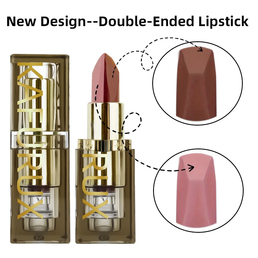 Two-tone Matte Lipstick Pink Waterproof Lip Makeup Easy Use Refill Qme