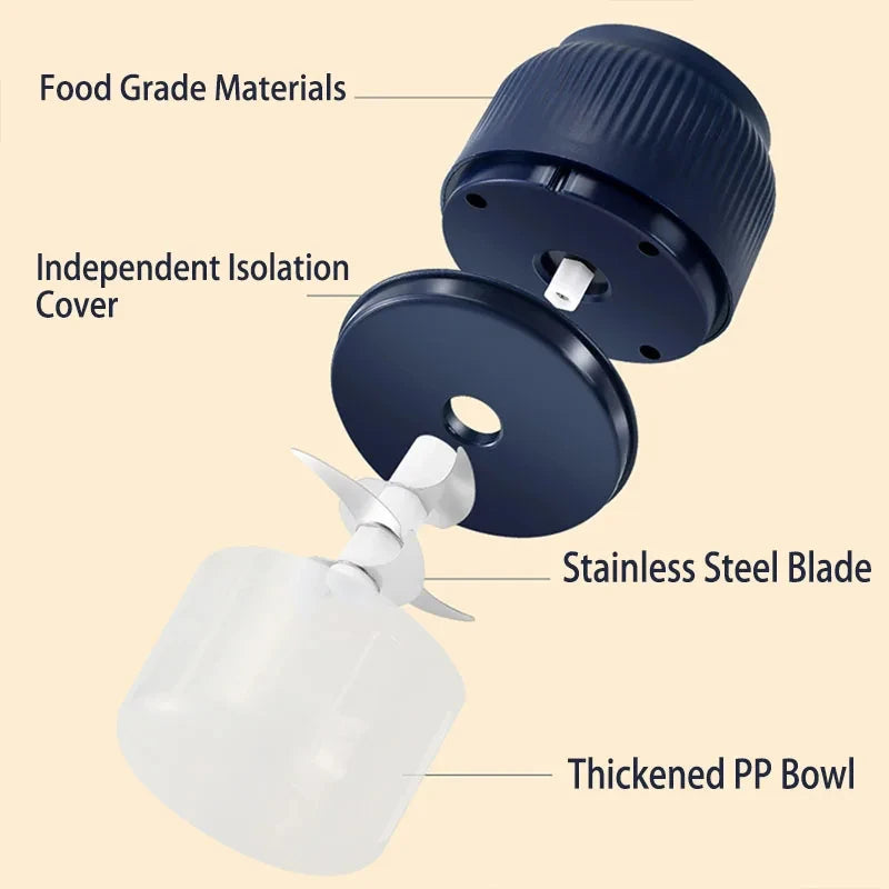 Mini Electric Vegetable Chopper- Rechargeable USB Garlic Crusher Food Qme