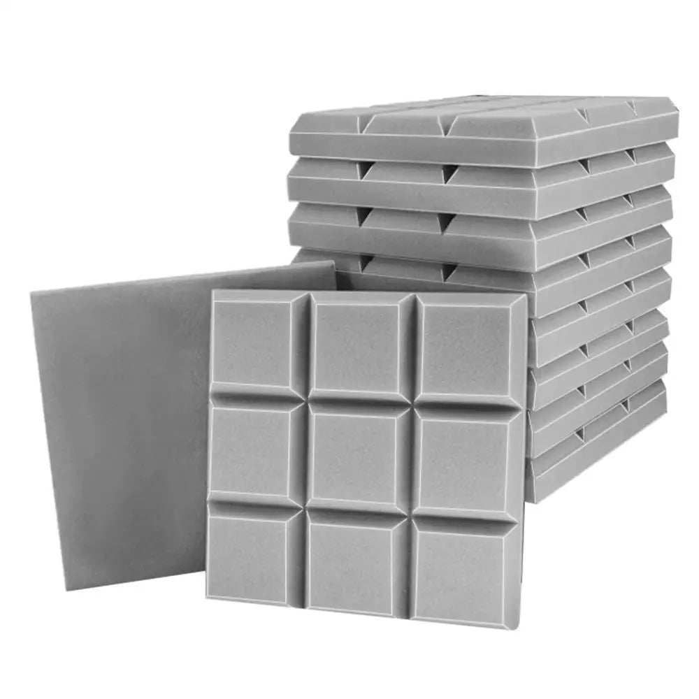 Sound Proof Foam Panels 12x12x2inch Soundproof Wedge Panels Sound Proof Padding For Echo Bass Isolation Adhesive Foam Panel Qme GRAY 10pcs China Mainland