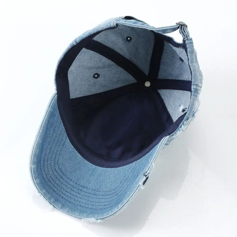 Simple Creative Denim Baseball Cap Hip Hop Cotton Sunscreen Hat Qme