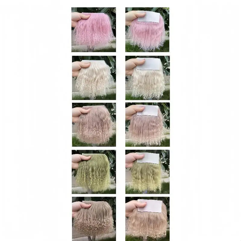 Dolls Accessories Mongolian Fur Sheepskin Wool Extensions Curly Qme