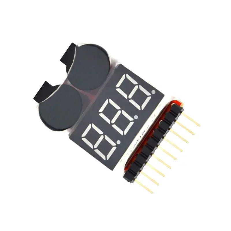 5pcs 1-8S Low Voltage Battery Tester Buzzer Alarm 1-8S Lipo/Li-ion/Fe Battery Voltage 2IN1 Tester Original for RC BB Ring Qme