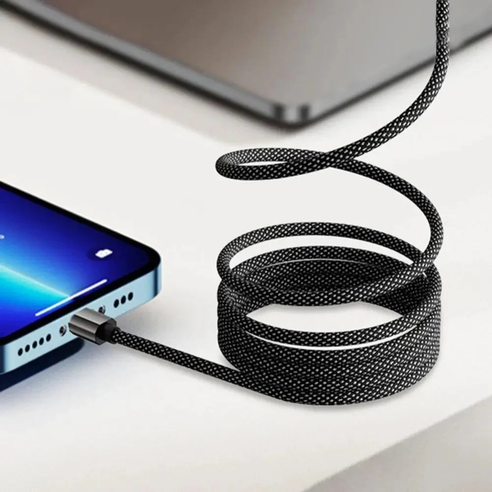 PD 65W USB to Type C Magnetic Suction Anti Winding Fast Charging Cable 1M USB Phone Data Charge Cable for iPhone Samsung Huawei Qme