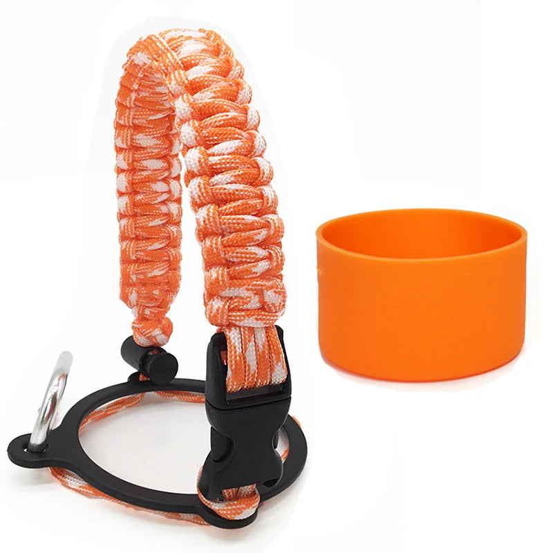 Silicone Non-slip Base Cover Paracord Hand-woven Water Cup Carrying Qme A2