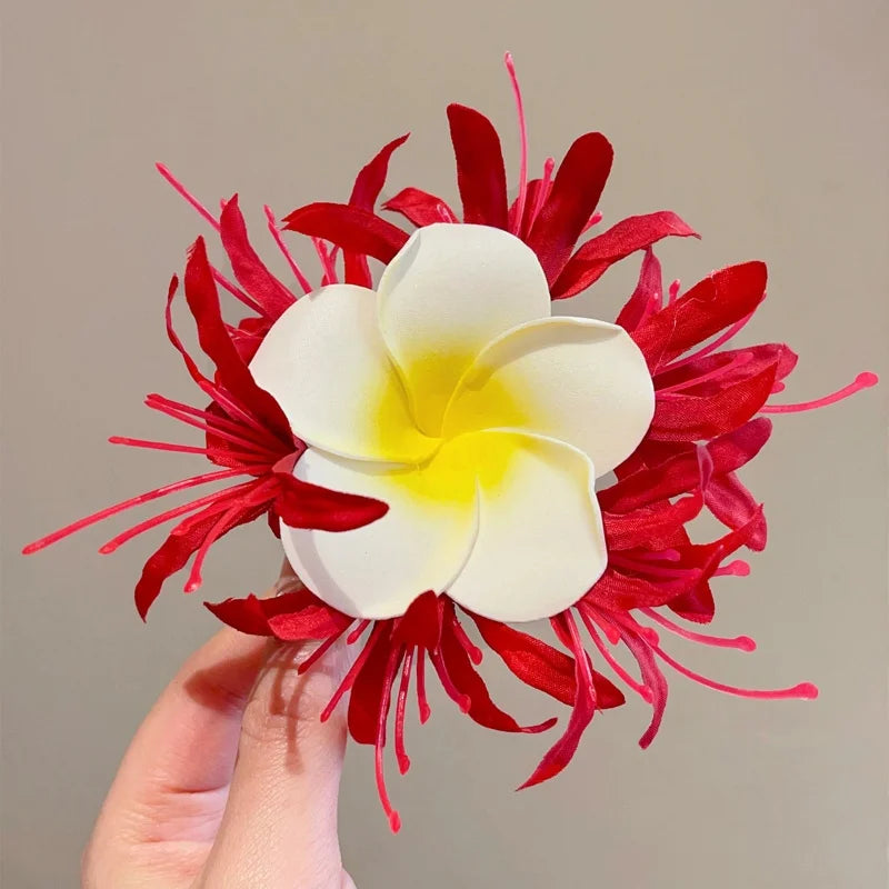 2026 Headwear Hawaiian Flower Hair Clips Side Bangs Clip Romantic BB Hair Clips Hair Accessories Suitable Vacation Beach Parties Qme Style 4