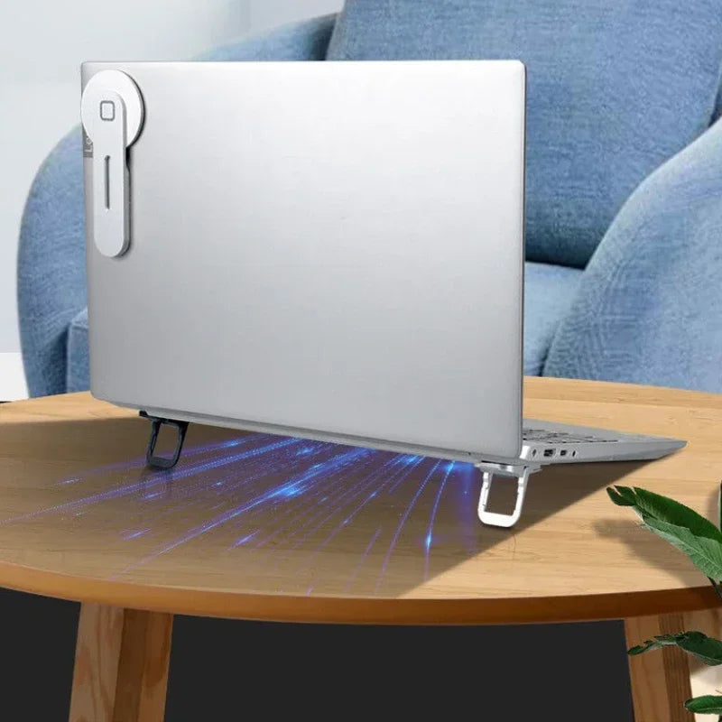 2PCS Mini Foldable Laptop Stand Portable Computer Keyboard Riser with 2 Adjustable Angles Self-Adhesive Invisible Notebook Stand Qme
