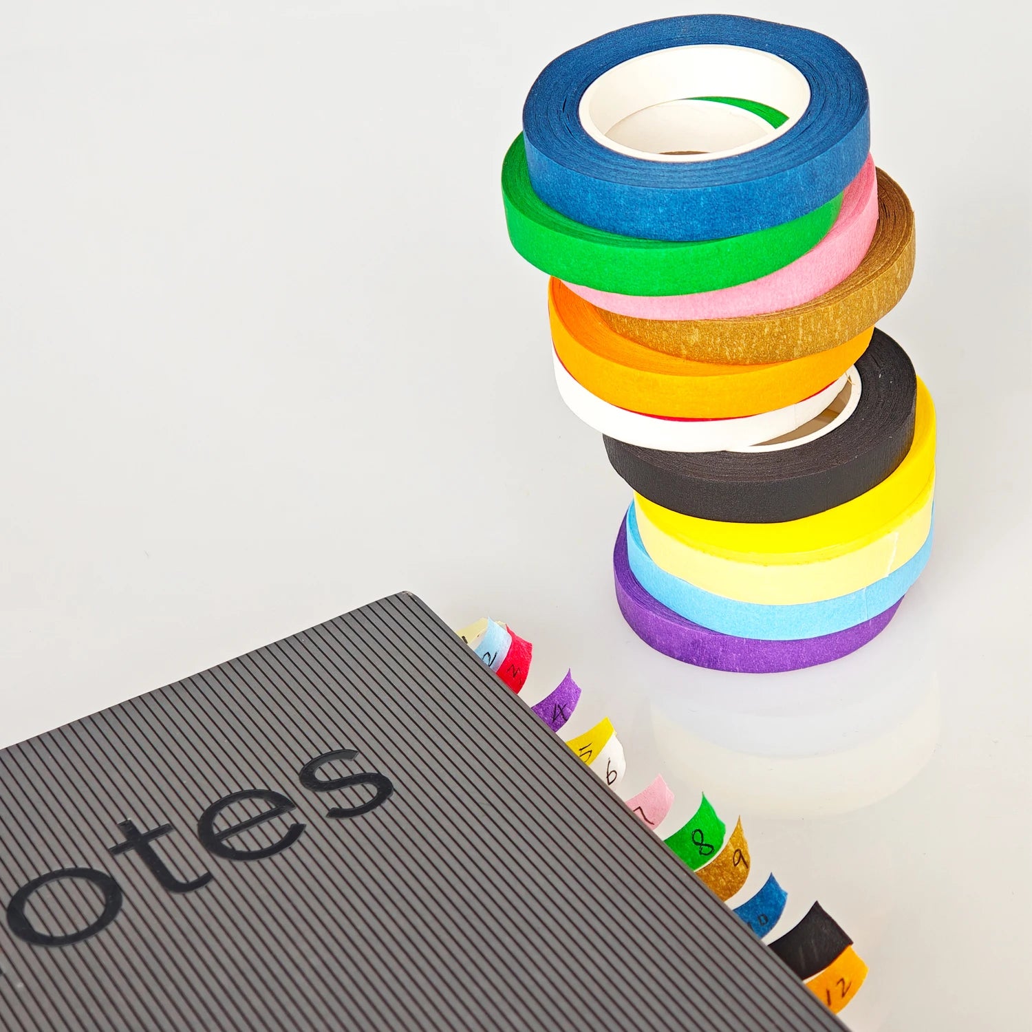 12 Rolls Colored Masking Tape Adhesive Painters Textured Paper Roll Stickers Decoration DIY Marker Label Drafting Craft Qme