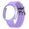 Case+Strap for Samsung Galaxy Watch 7 Ultra 47mm Sport Silicone Band Bracelet PC Case Protective Cover for Galaxy Watch 7 Ultra Qme purple purple Galaxy Watch 7 ultra