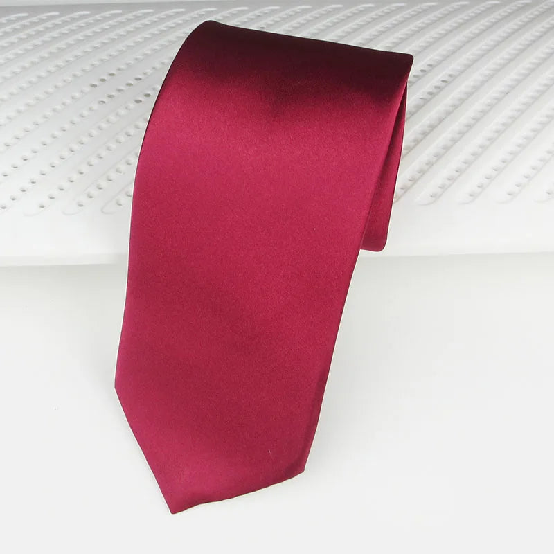 Red Tie Formen Elegant Silk Necktie Legami White Stripe Solid Women Qme RT5