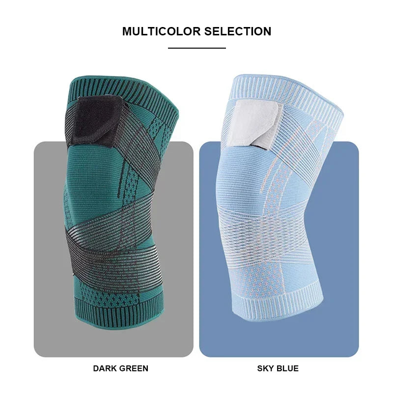 Knee Pads Pressurized Elastic Support for Men and Women, Fitness Gear, Basketball and Volleyball Brace Protector Bandage Qme