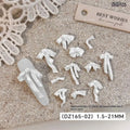 Bowknot Nail Art Decorations 3D Satin Light Charms Colorful Ribbon Qme White