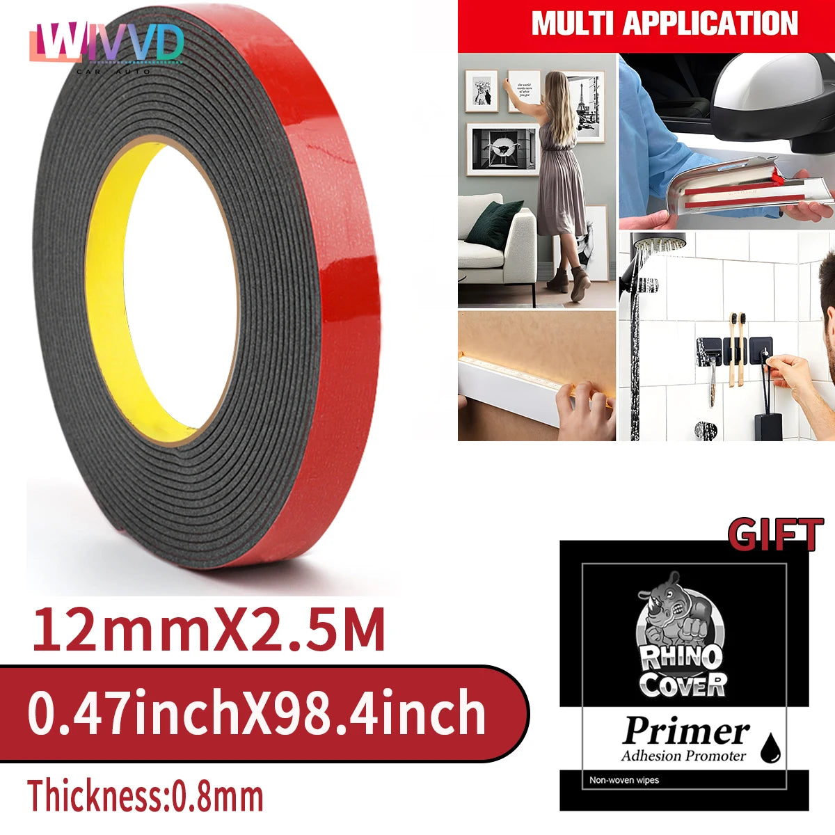Double Sided Tape Adhesive Tape 2.5m Extra Strong Double Tapes Special Double-Sided Tape For Phone Lcd Car Screen Repair Tape Qme 12mm