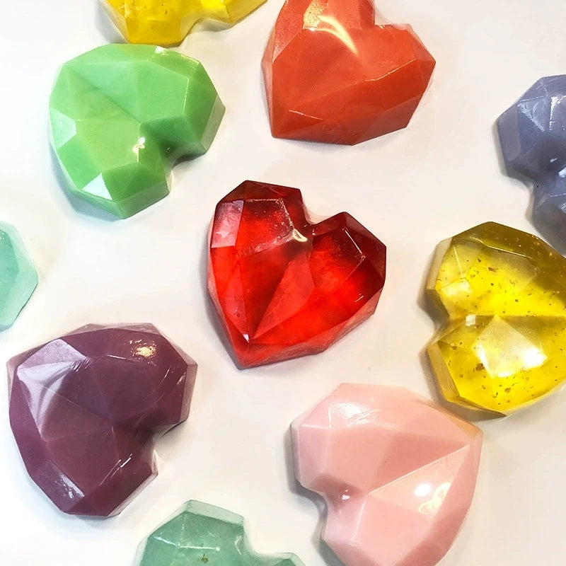 1/3/5pcs mix Diamond Heart Handmade Soap Wedding Gift Set Facial Soap with Chamomile Fragrance Essential Oil Soap Qme