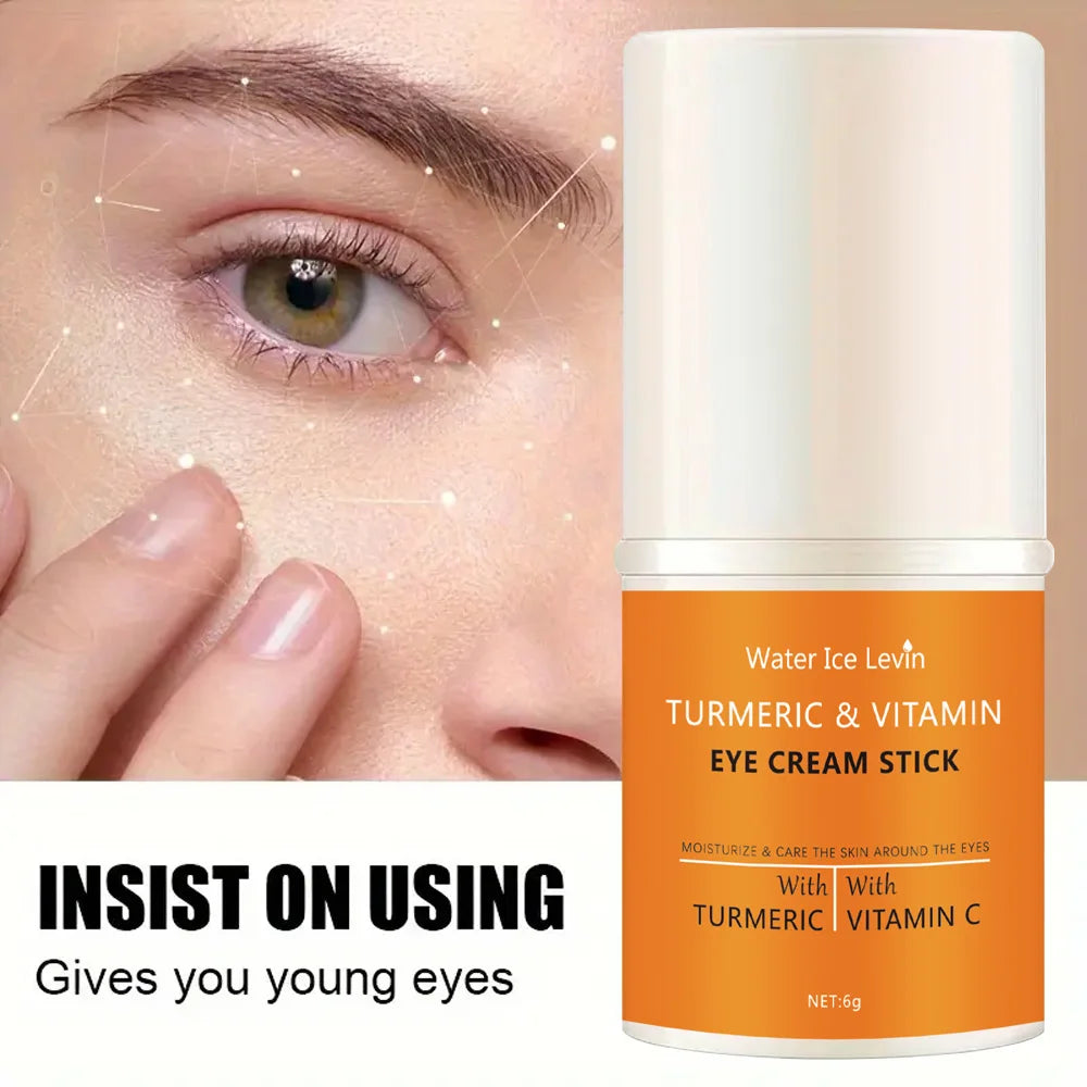 Turmeric vitamin c eye cream stick nourish skin, improve fine lines, relieve eye bags and dark circles, brighten eye skin Qme