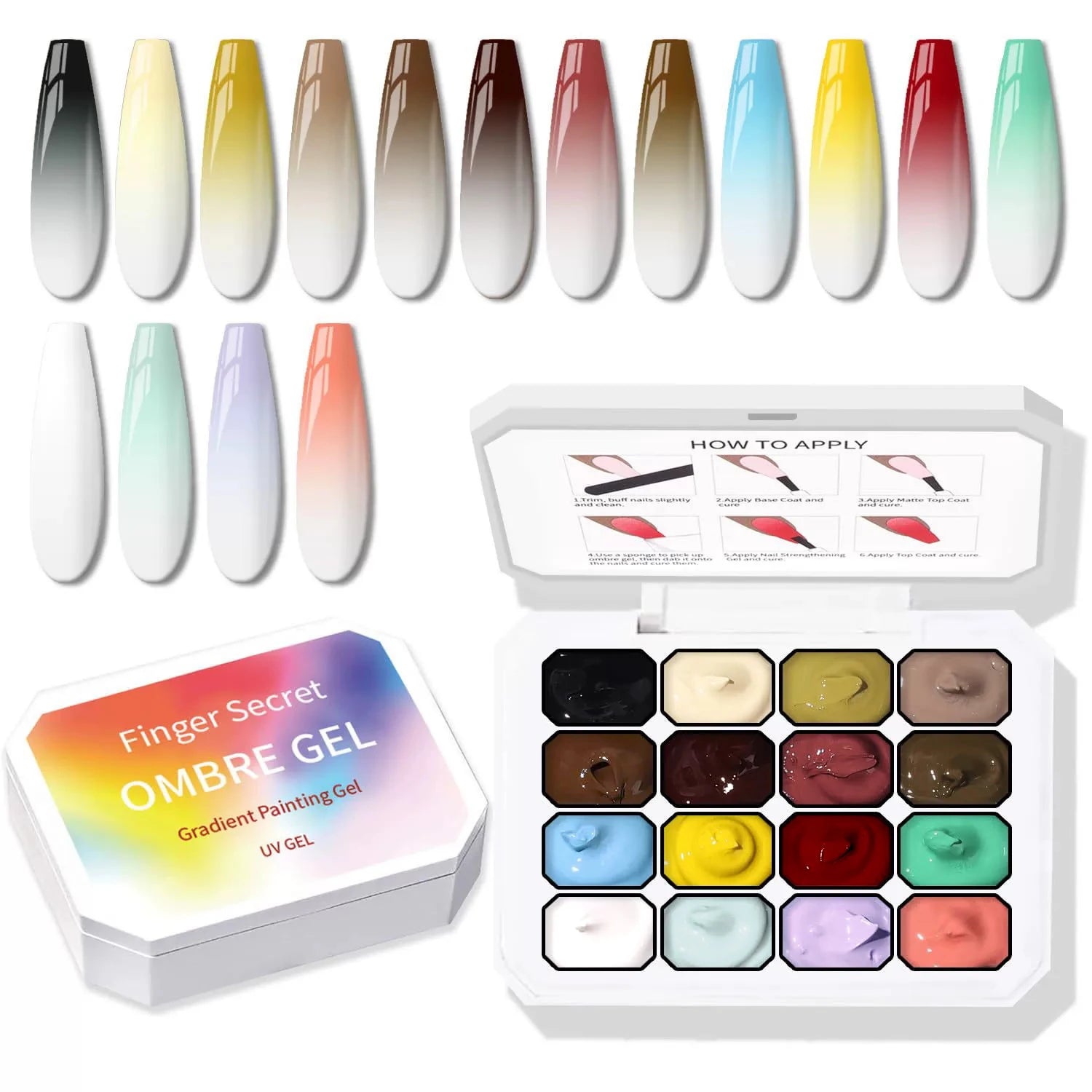 16Grids Pat Painting Gel Nail Polish UV LED Soak Off Varnish Blooming Qme GTCH-16G-01