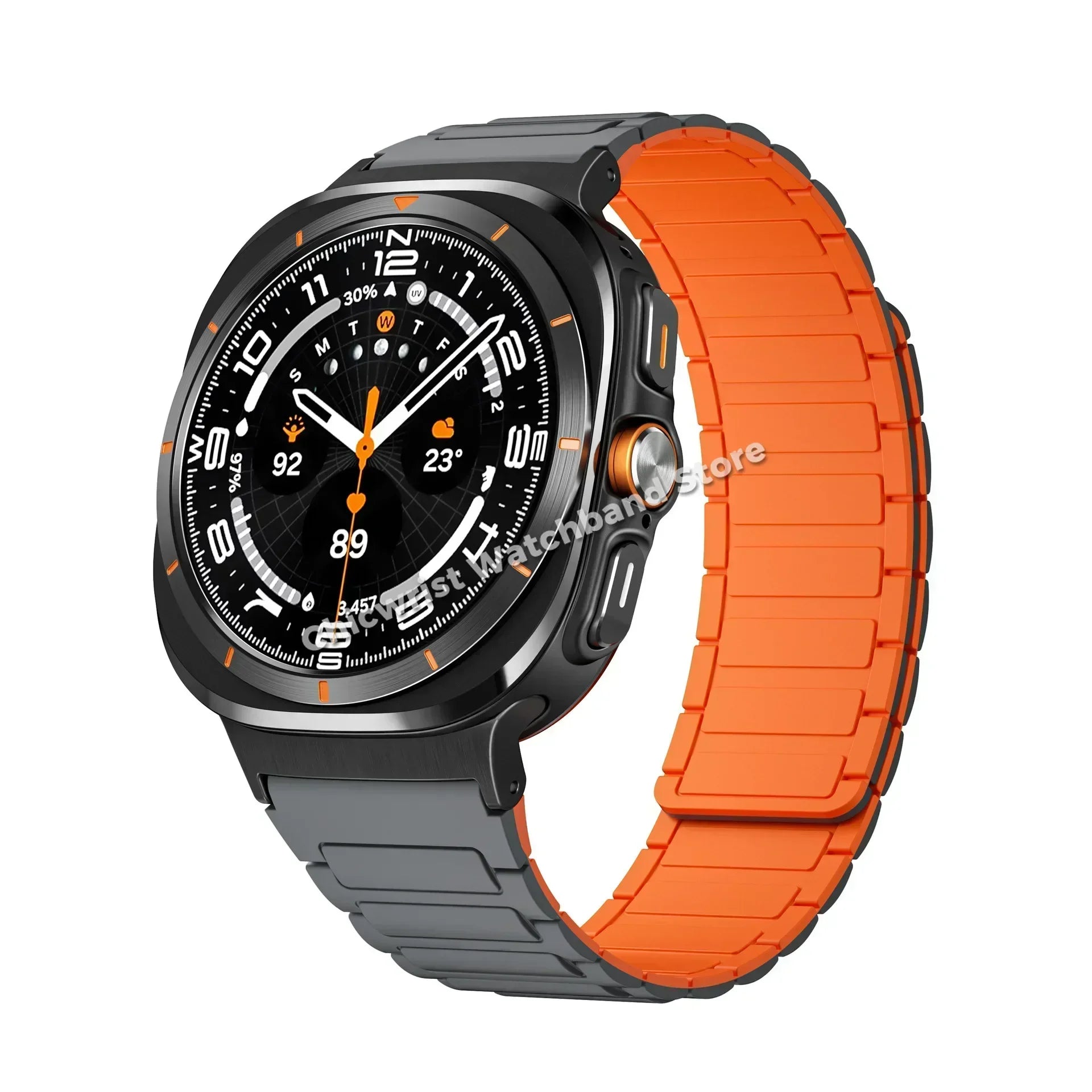 Silicone Sport Band for Samsung Galaxy Watch 7 Ultra 47mm Magnetic Loop Strap for Watch 7 Ultra 47mm No Gaps Curved End Bracelet Qme HOB Galaxy Ultra 47mm