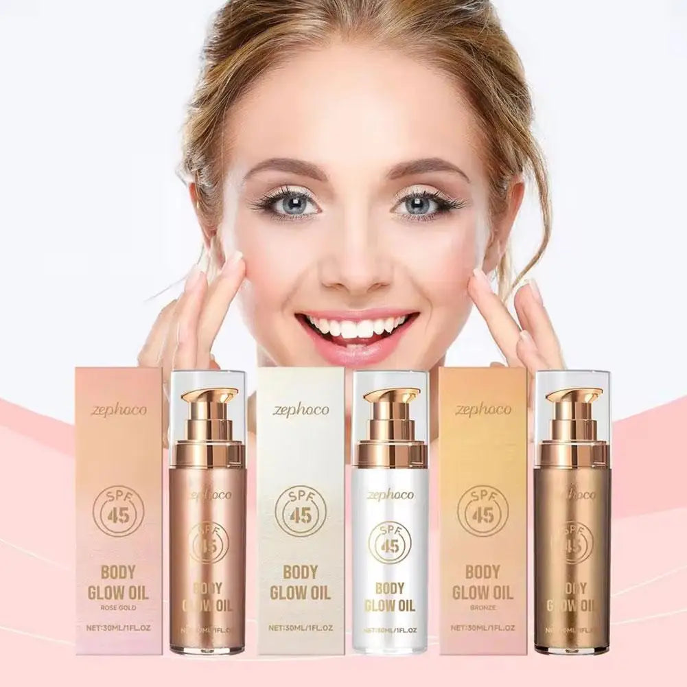30ML Multi Color Body Shimmer Oil Coconut Fragrance Deep Moisturizing Enhance Smoothness UV Protection Refreshing Body Oil Qme