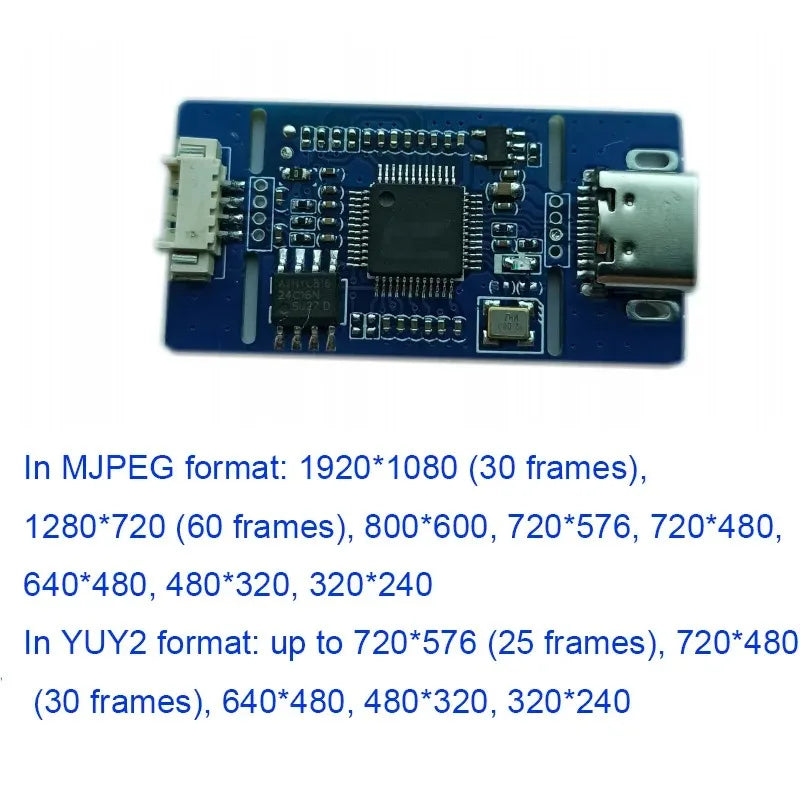 1PCS CVBS to USB Camera Module, AV to TYPE-C Board, UVC Driver-Free for Android Linux Qme