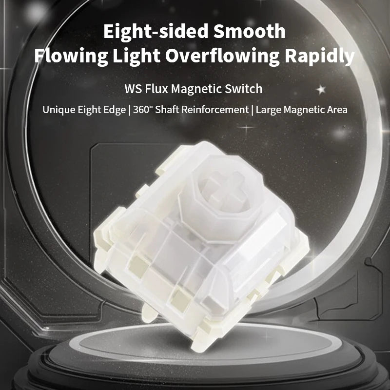 WuqueStudio WS Flux Magnetic Switch 35gf Factory Lubrd Magnetic Linear Switch HE Magnetic Keyboard Custom Hot Swap Switch RGB Qme