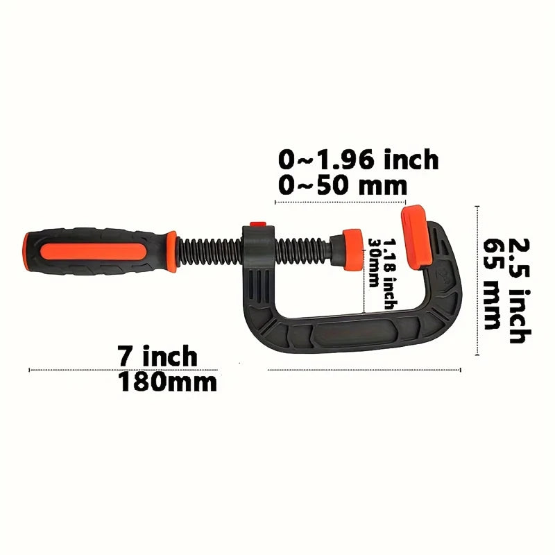 Two 7-inch spring clamps with strong clamping force, reinforced plastic nylon heavy-duty spring claw open clamps Qme