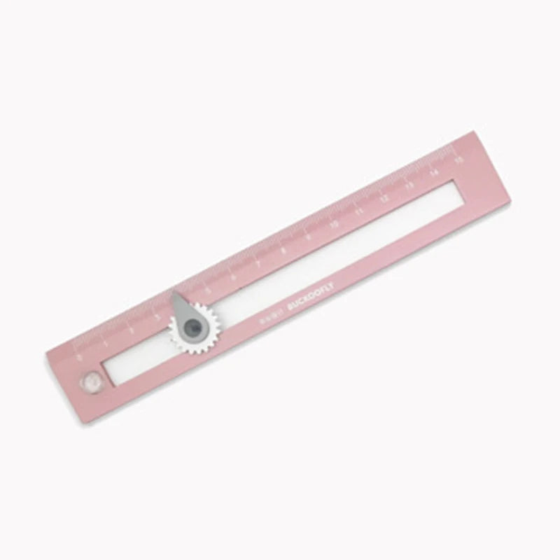 2-in-1 Multifunctional Compass Drawing Ruler Straightedge Geometric Qme Pink