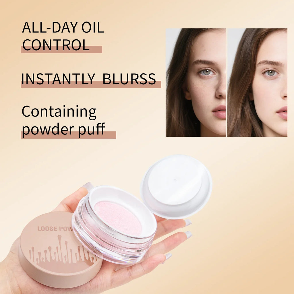 5 Colors Loose Powder Can Reduce Pores and Fine Lines, With a Long-lasting Matte Effect and Natural Facial Makeup Powder Qme