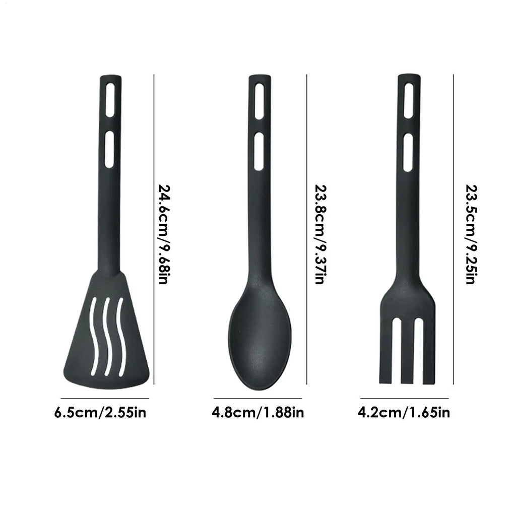 Kitchen Tool Set Nylon Cooking Tools Set Sturdy Cutlery Kit With Non-Stick Spatulas Comfortable Handle Cookware Accessories Qme