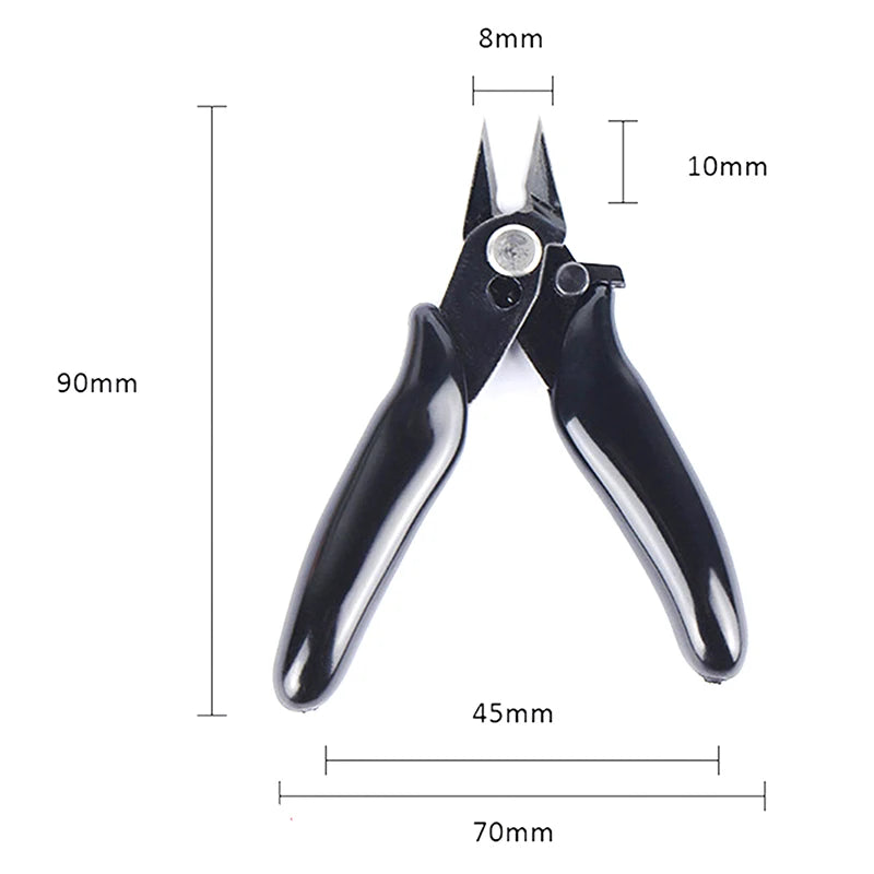 3.5 Inch Diagonal Mini Plier Wire Cutters Electronic Wire Cable Cutter Hand Tool. Qme Black 1PC